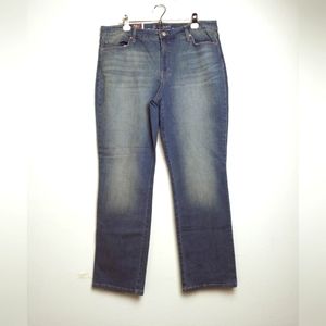 Gloria Vanderbilt Whiskering Faded Jeans Pants Modern Straight Mid Rise Size 18